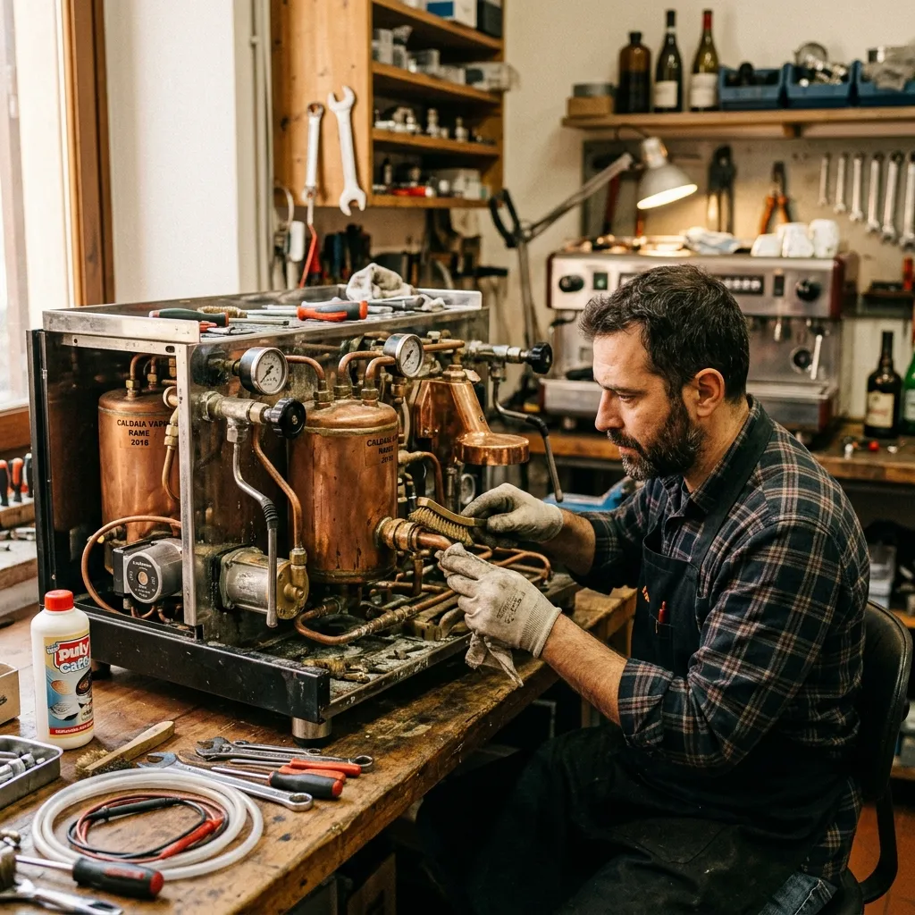 Espresso machine restoration workshop